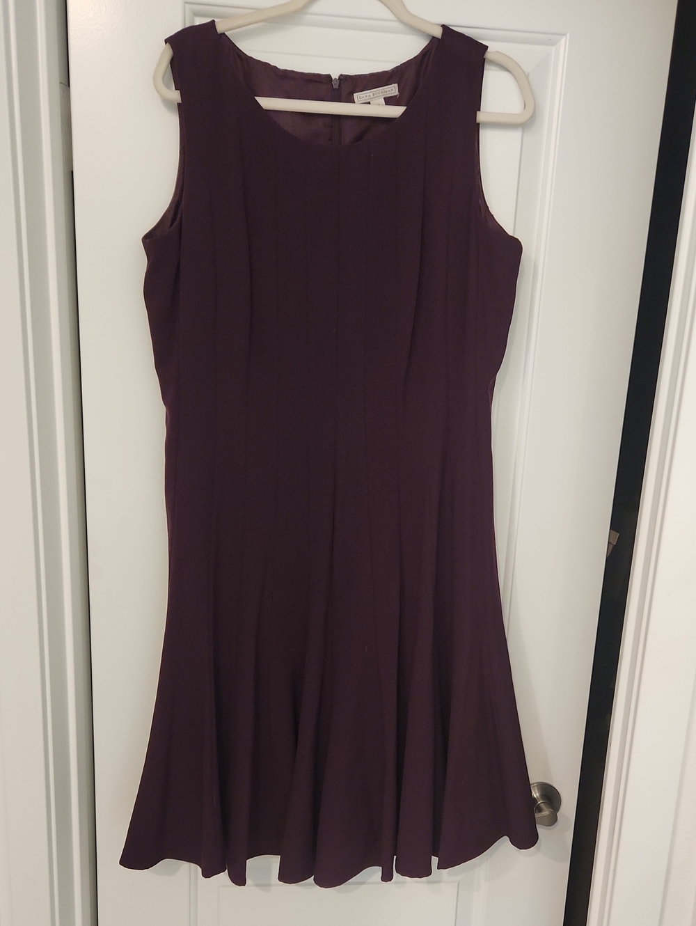 Dana Buchman Sleeveless Fit-and-Flare Dress in Deep Plum